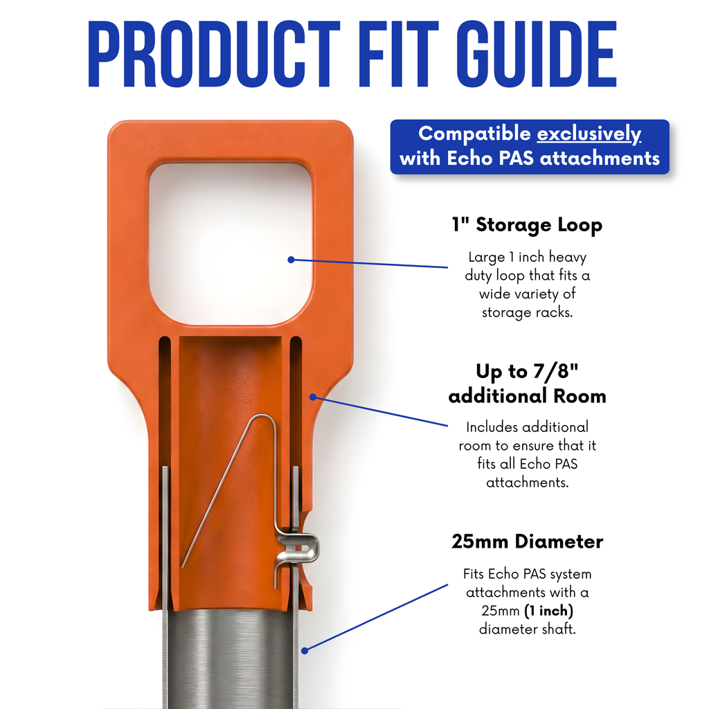 Echo PAS Trimmer Attachment Hanger — Grease Guard & Spring Button Hooks (4 Pack)